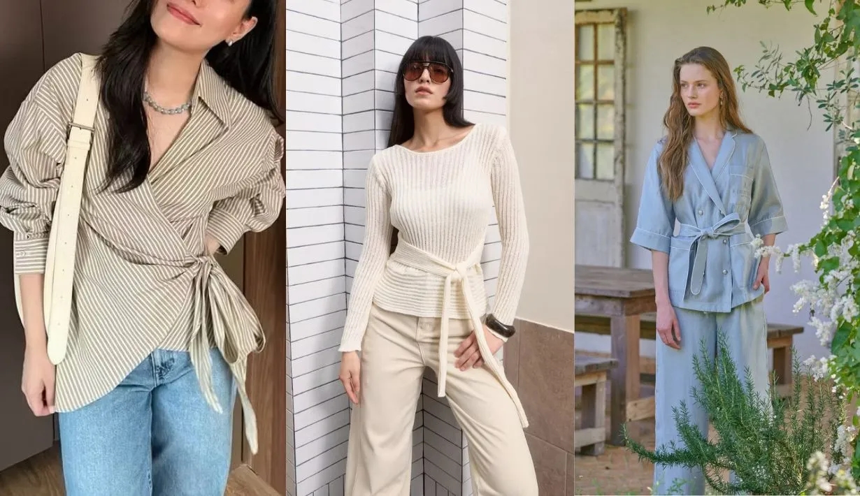 shirt with a waist tie