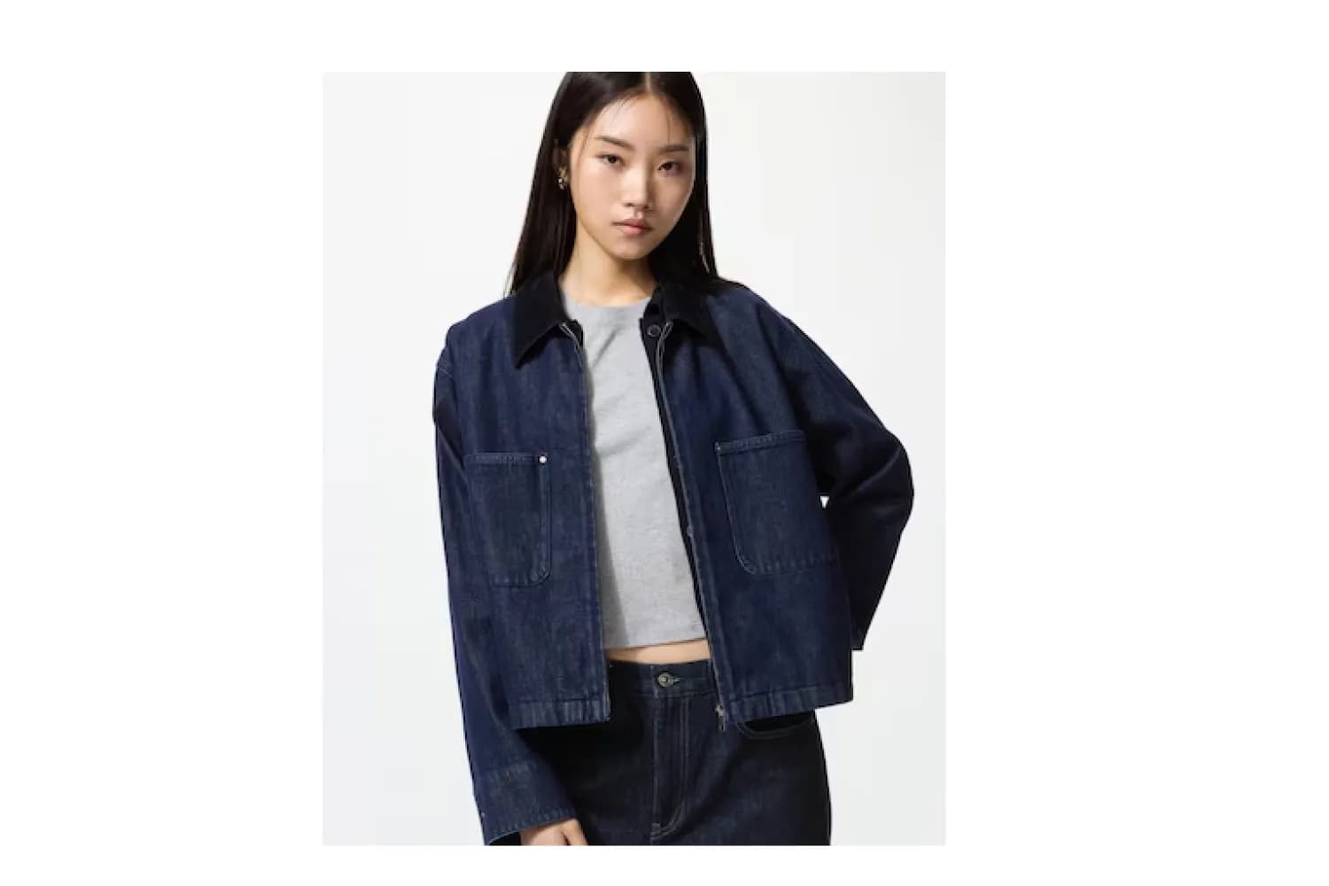 Zip Up Short Jacket (ราคา 1,490 บาท) จาก Uniqlo