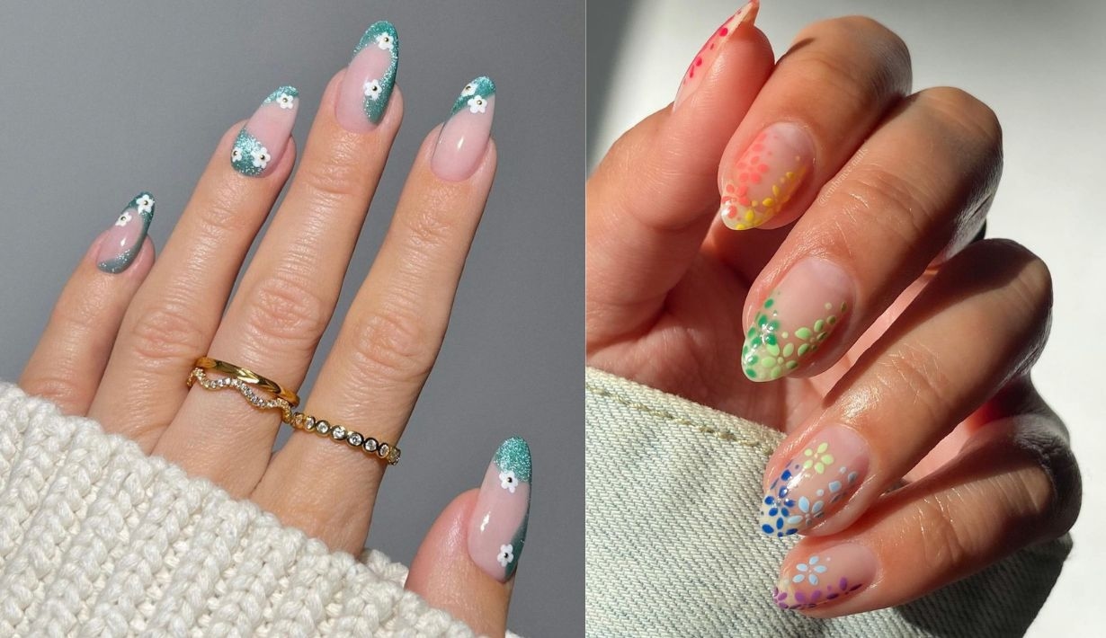 เล็บลายดอกไม้