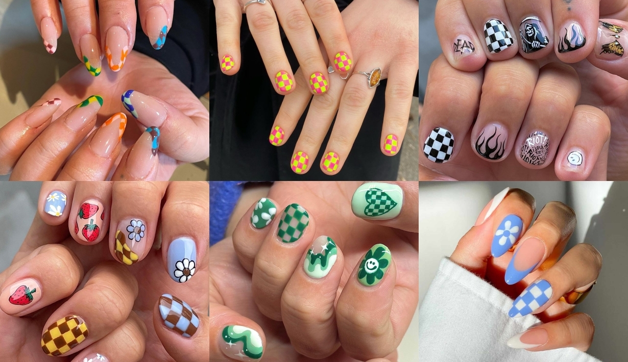 เล็บลายตาราง