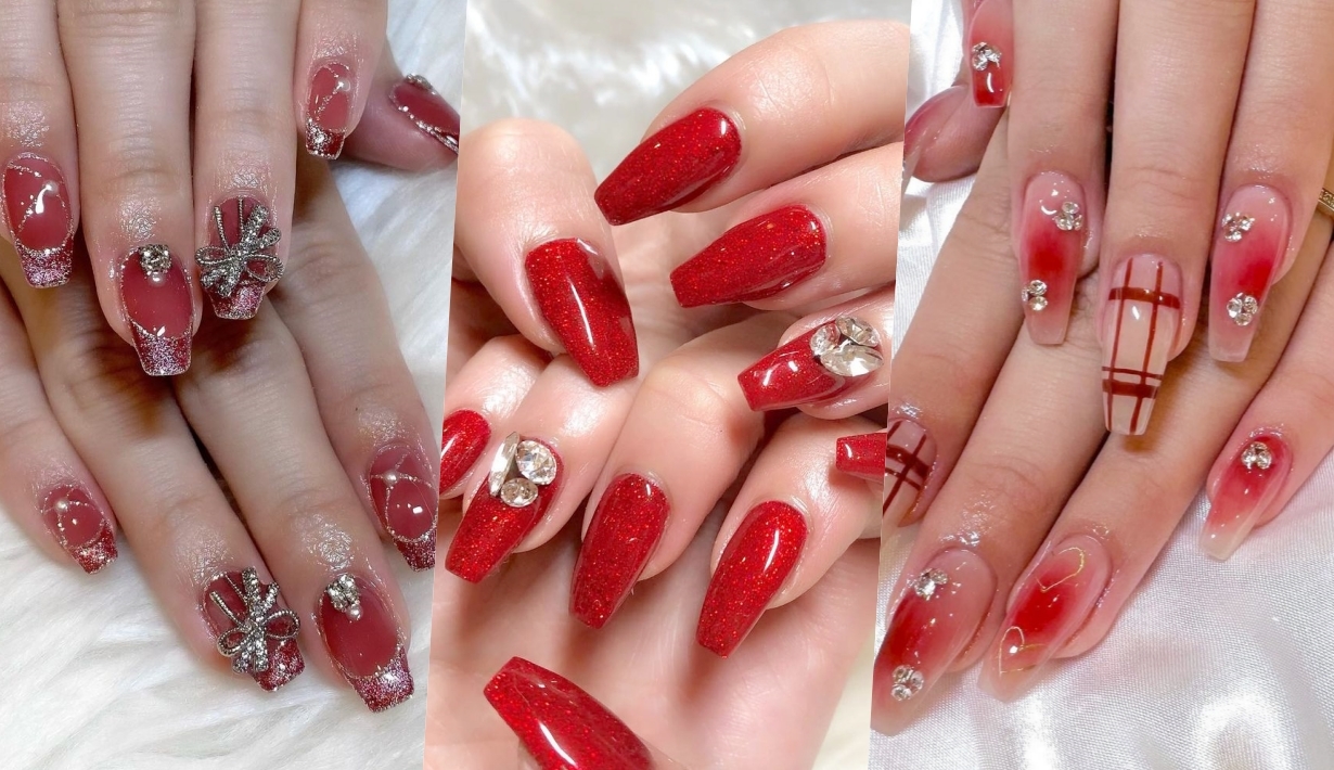 เล็บเจลสีแดง