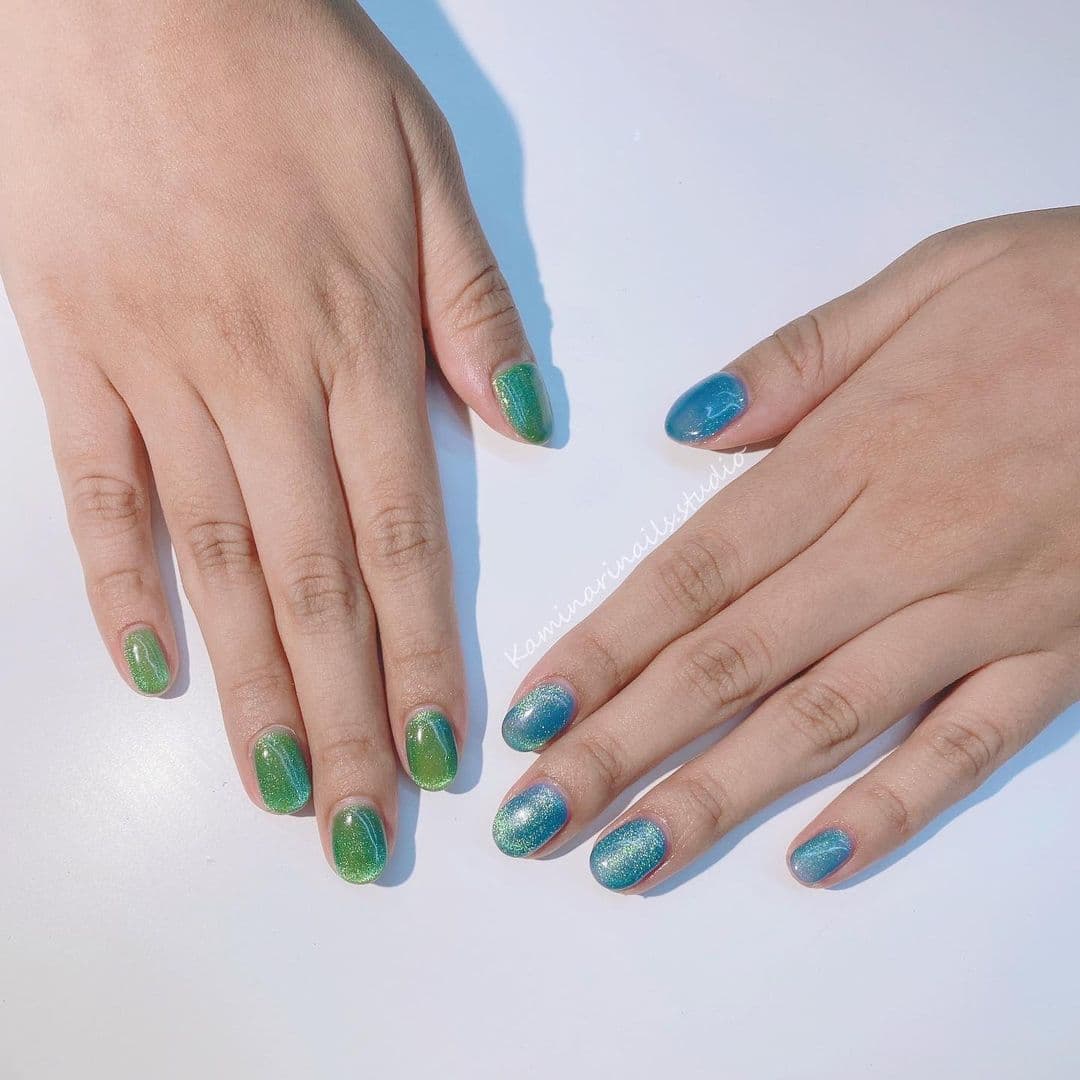 เล็บเจลสีเขียว