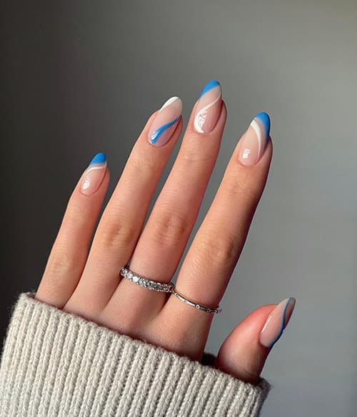 เล็บลายมินิมอล เล็บทรงอัลมอนด์