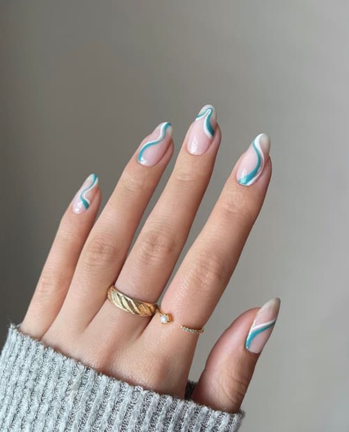 เล็บลายมินิมอล เล็บทรงอัลมอนด์