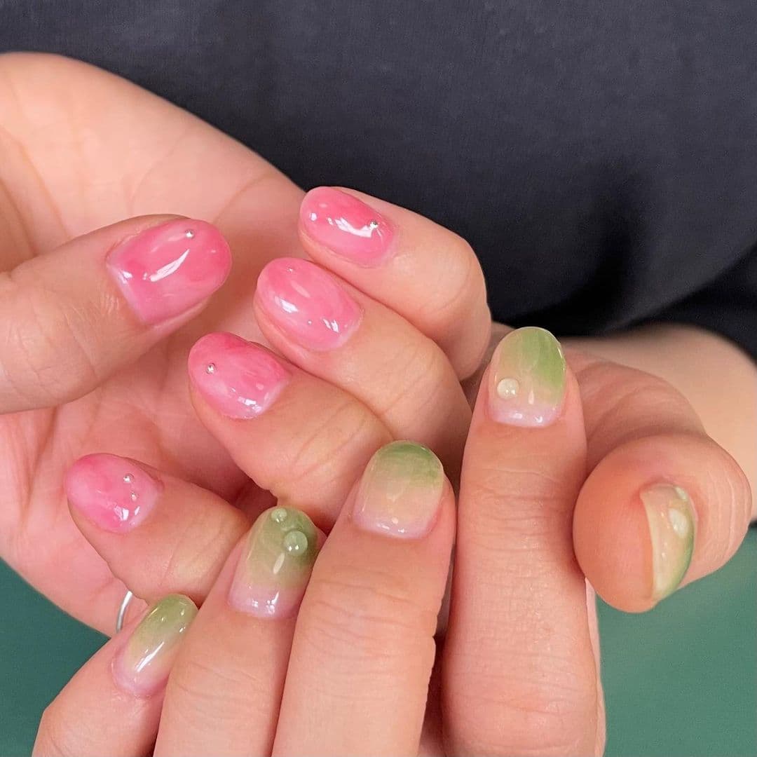 เล็บเจลสีเขียว