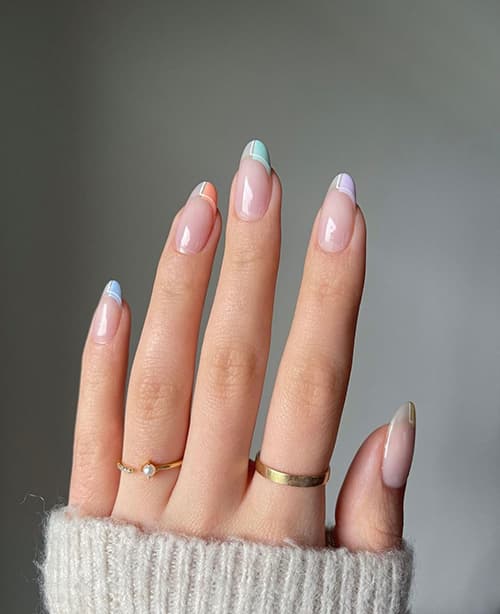 เล็บลายมินิมอล เล็บทรงอัลมอนด์