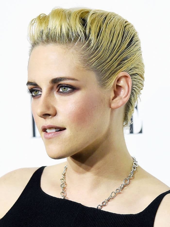 Kristen Stewart slicked back hair