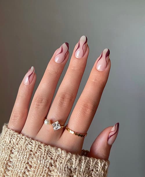 เล็บลายมินิมอล เล็บทรงอัลมอนด์