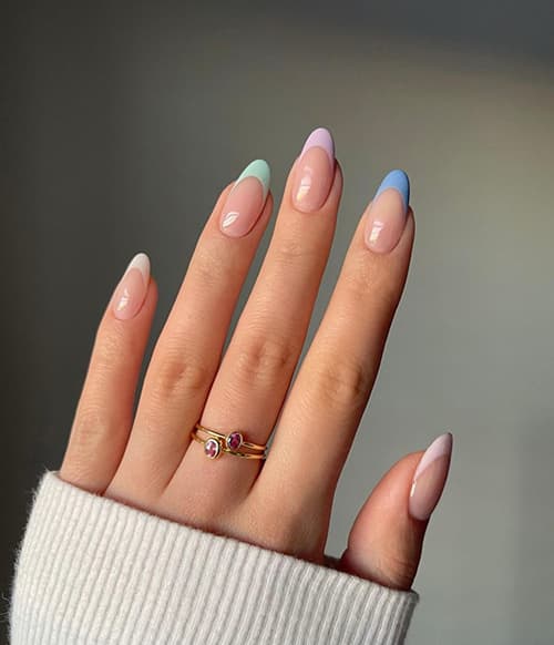 เล็บลายมินิมอล เล็บทรงอัลมอนด์