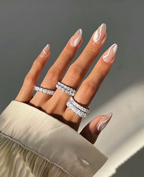 เล็บลายมินิมอล เล็บทรงอัลมอนด์