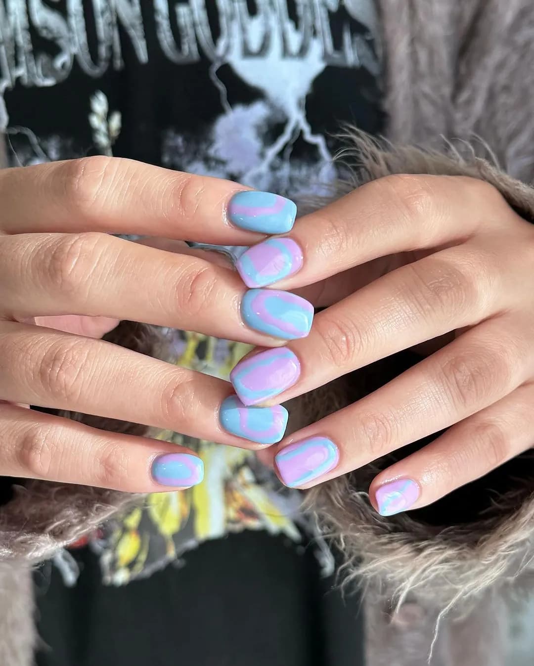 เล็บเจล สีม่วงพาสเทล