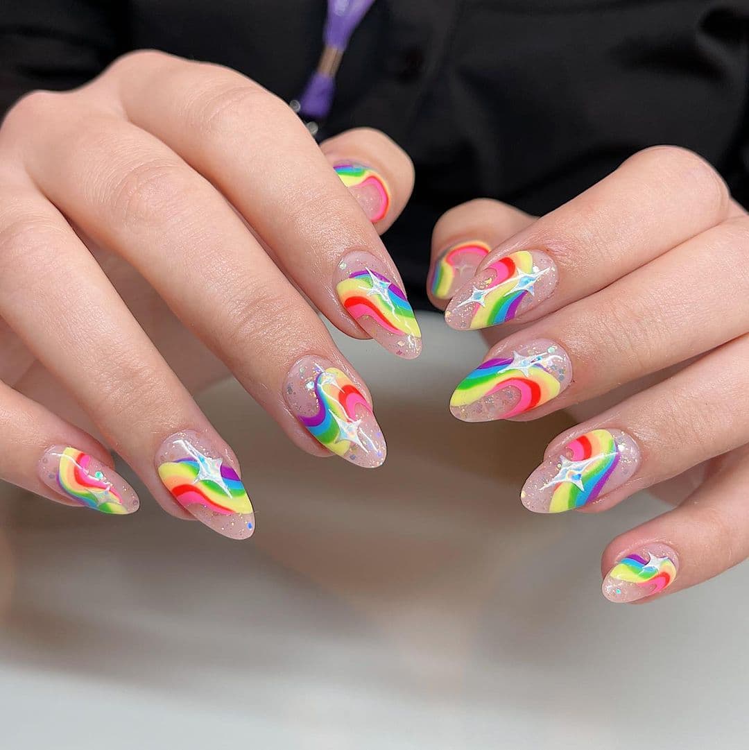 เล็บ สี รุ้ง, ทํา เล็บ สี รุ้ง