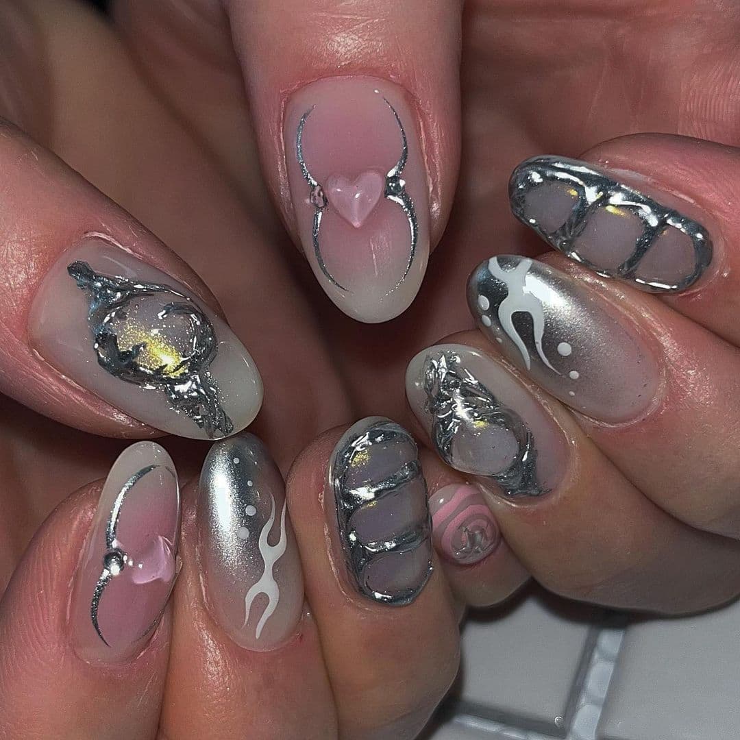 เล็บสีเงิน, สีเล็บสีเงิน, ทาเล็บสีเงิน