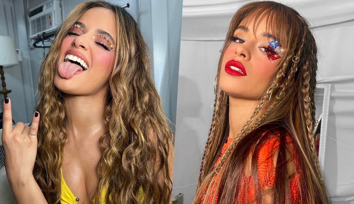 camila cabello glitter makeup by patrick ta